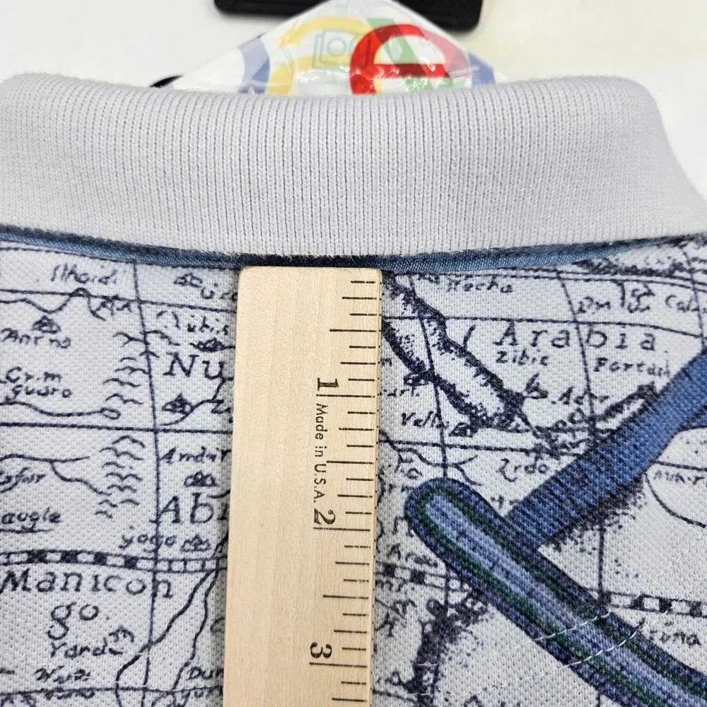 Vintage American Eagle Shirt Mens Extra Large Nautical Polo‎ Short Sleeve AOP